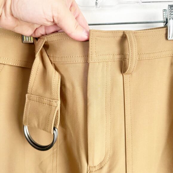 Banana Republic Slim Refined Stretch Cargo Pant Latte Cream Belted Beige Size 4 - Picture 10 of 14
